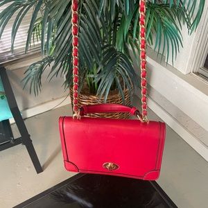 Small red crossbody hand bag